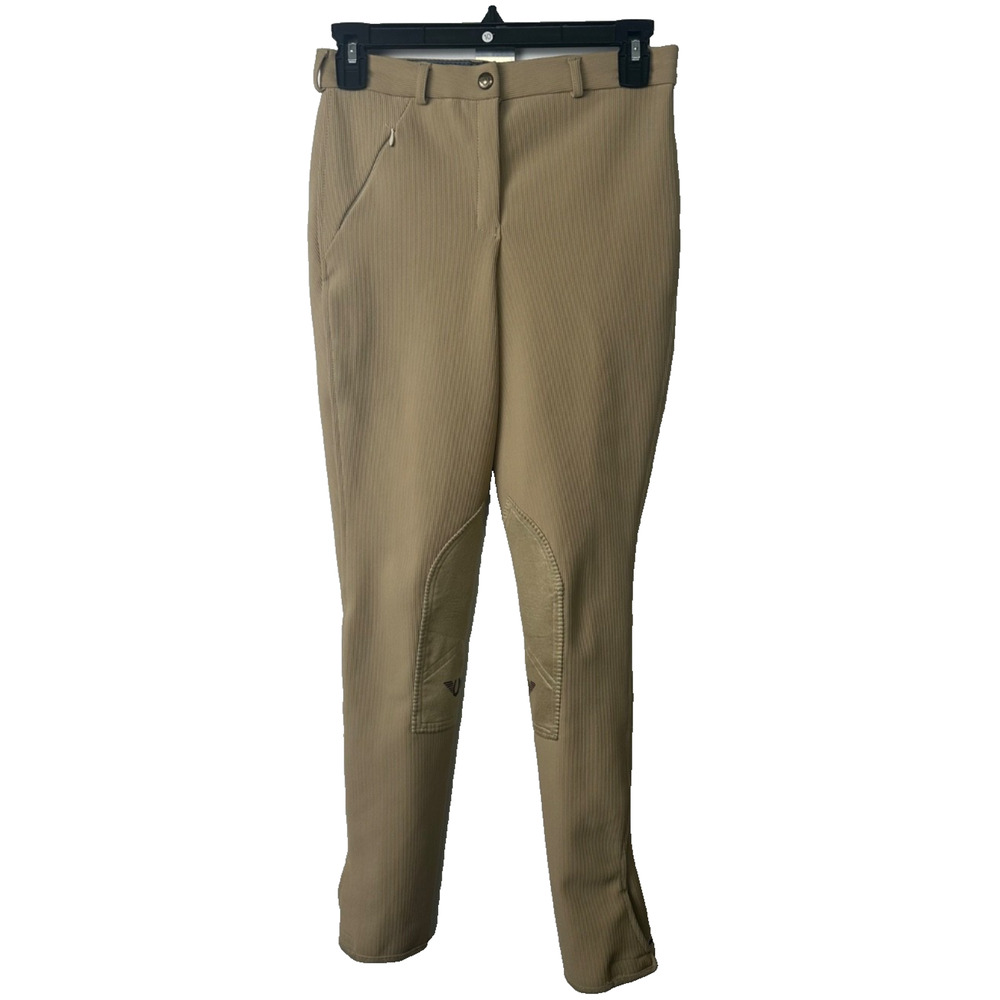 TuffRider Breeches Womens 28 Tan Equestrian Pants Horseback Riding Knee Patch C2